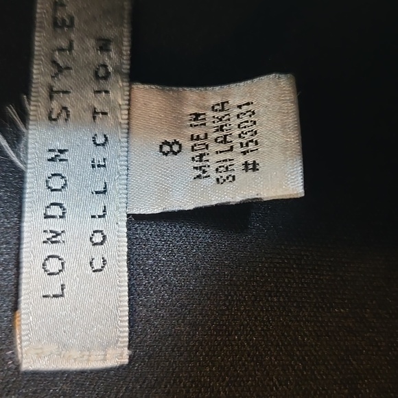 London Style-Green & blk. paisley print 3/4 dress V neck Sz 8 NWT. - Picture 2 of 12